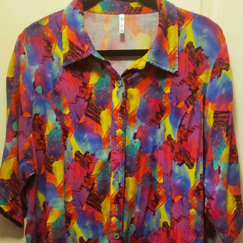 Blue Sky - Lorine Blouse - Starburst Print